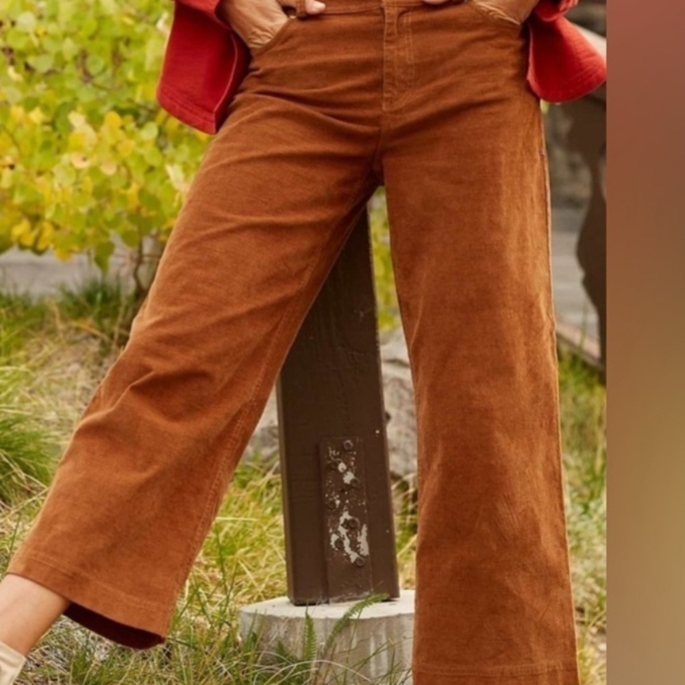NWOT Toad and Co Brown Wide-Leg Corduroy Pants
